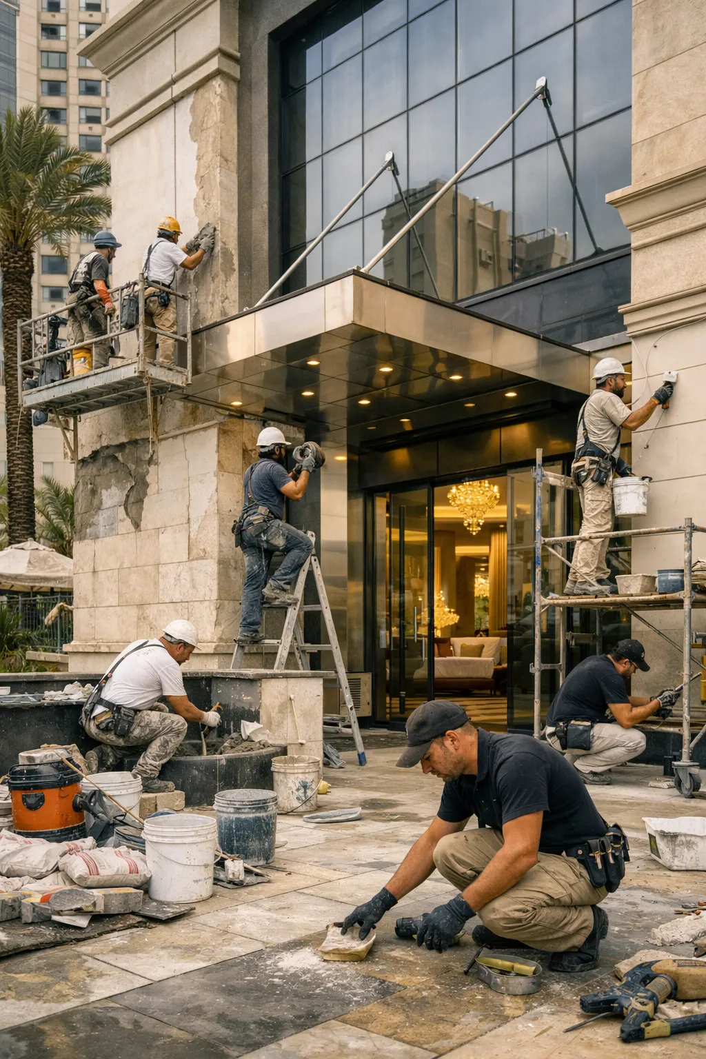 ترميم واجهات الفنادق في جدة