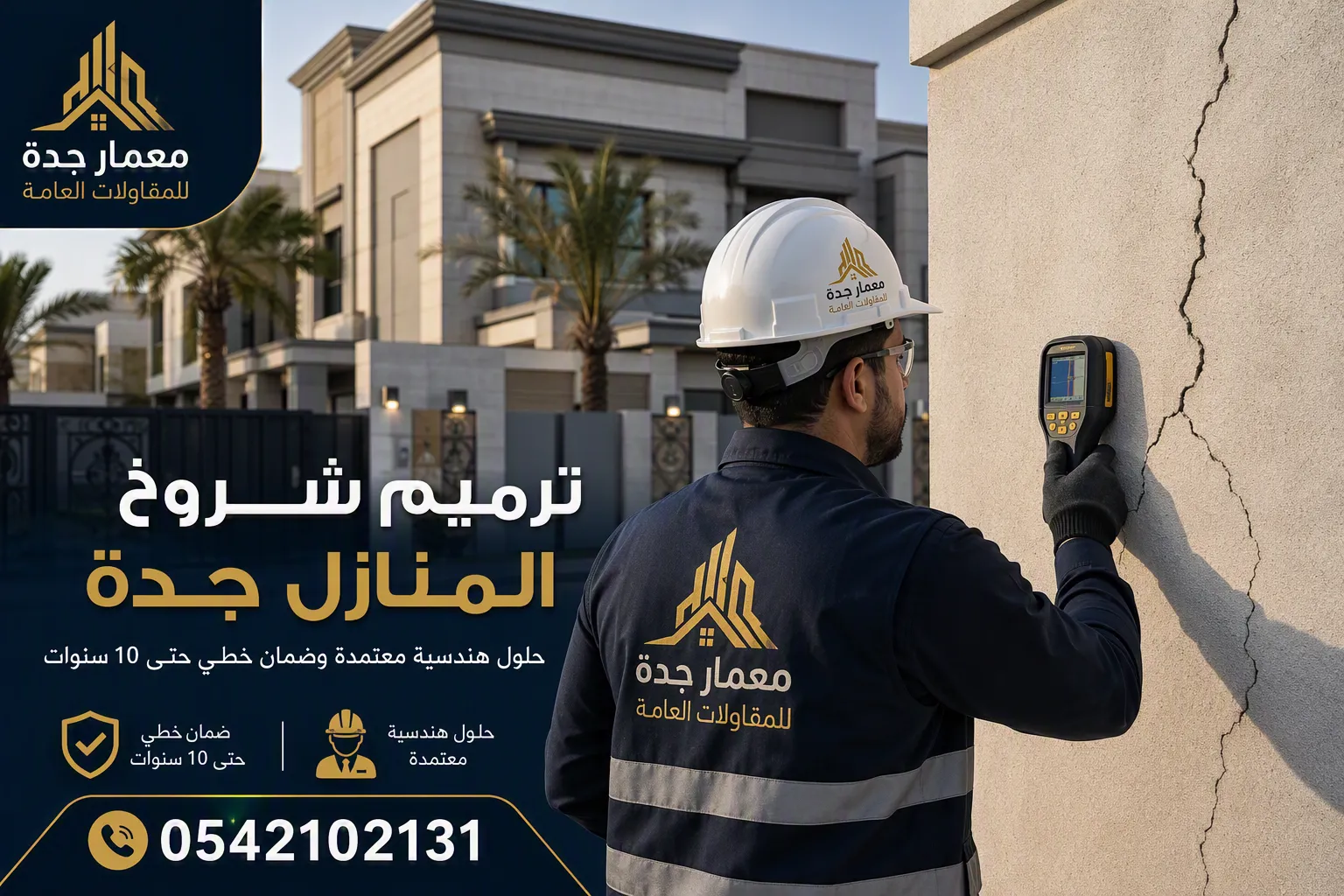 ترميم شروخ المنازل في جدة بحقن الإيبوكسي - فريق معمار جدة للمقاولات العامة