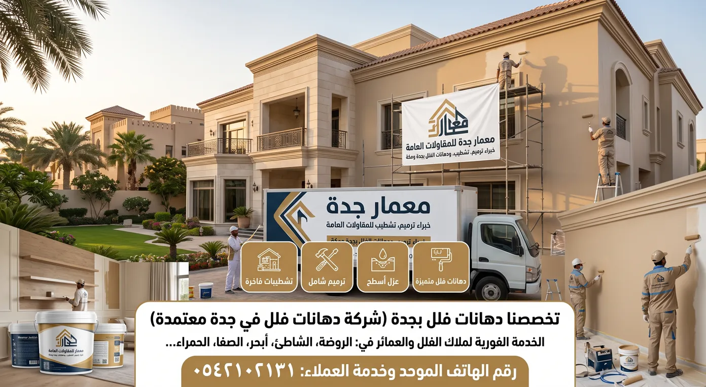شركة دهانات فلل في جدة معتمدة - تنفيذ معمار جدة للمقاولات العامة
